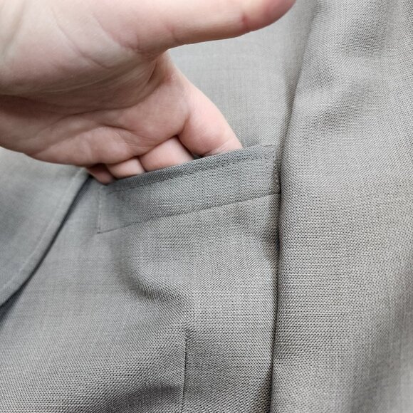 Kozelkas Mens Wear Suit Jacket Sports Coat Men 50 L Gray Gold Buttons Pockets - Picture 7 of 15